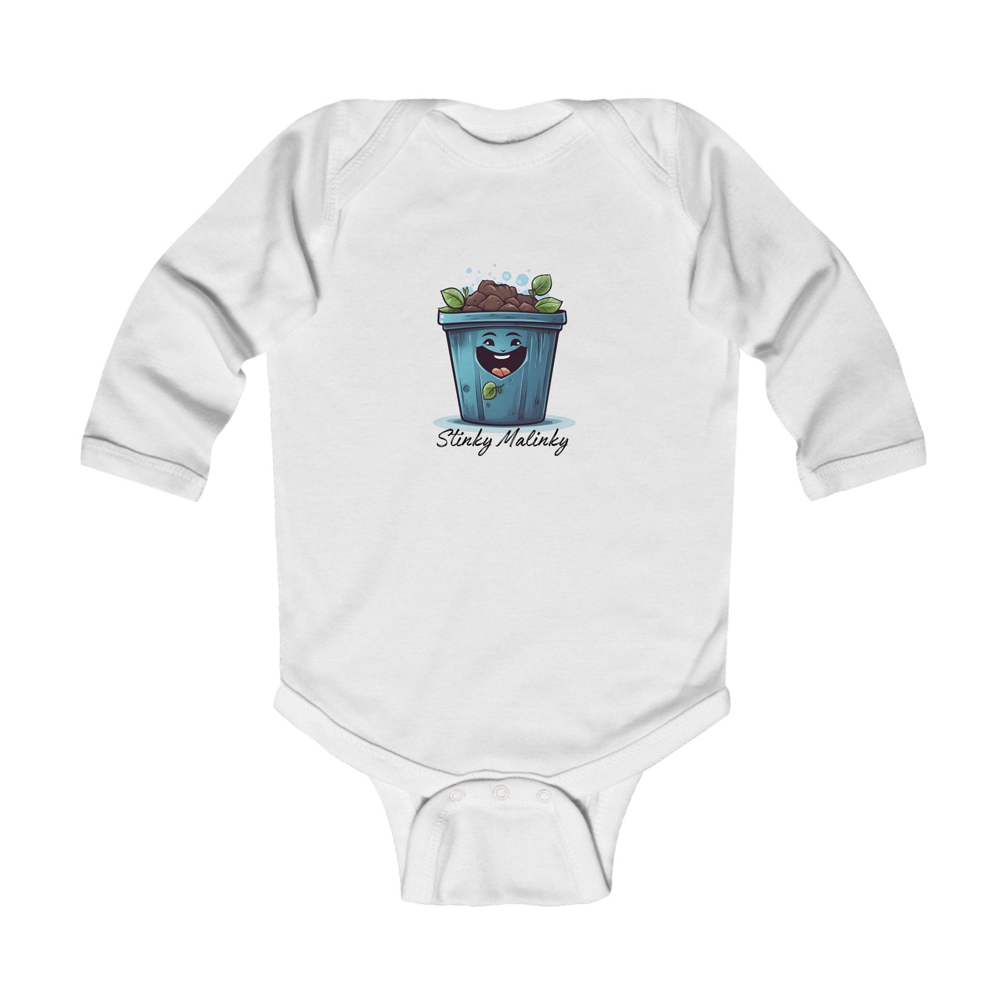 Stinky Malinki Earth Day Humor Infant Long Sleeve Bodysuit