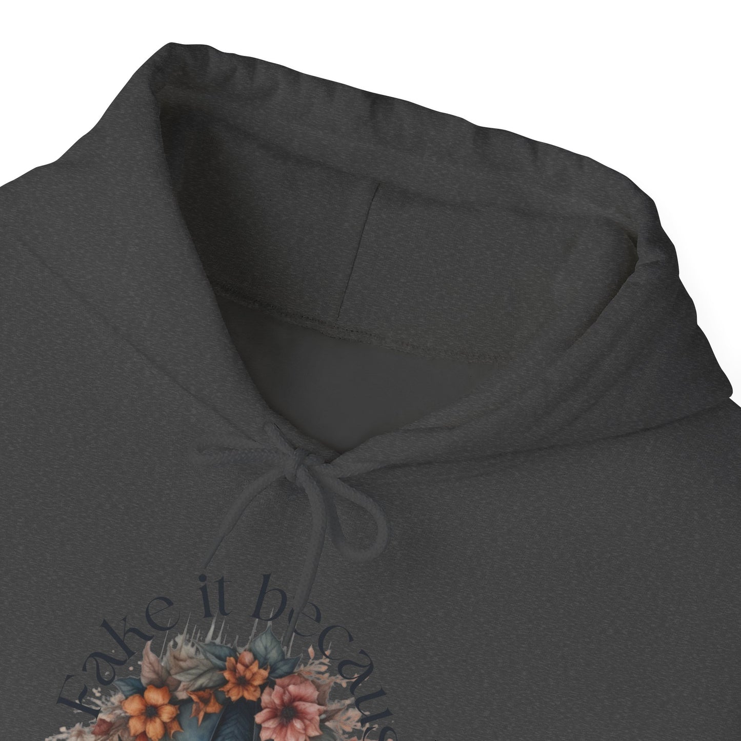 Add some edge to your wardrobe with our Fake it Floral Bats Hooded Sweatshirt - Unisex heavy blend - Stylish and practical for any occasion!