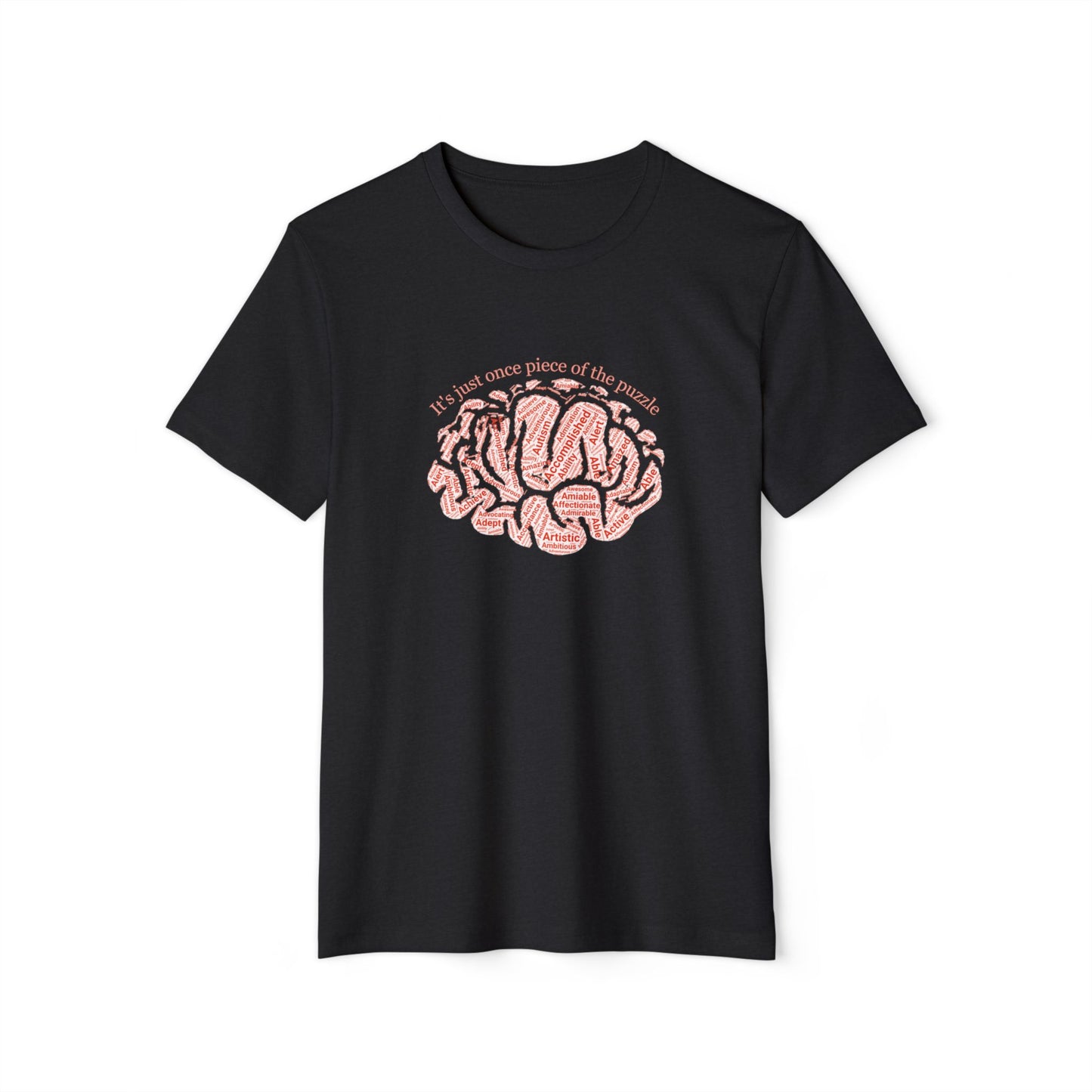 Sustainable Autism Puzzle Tee, Organic Cotton Recycled Polyester Shirt