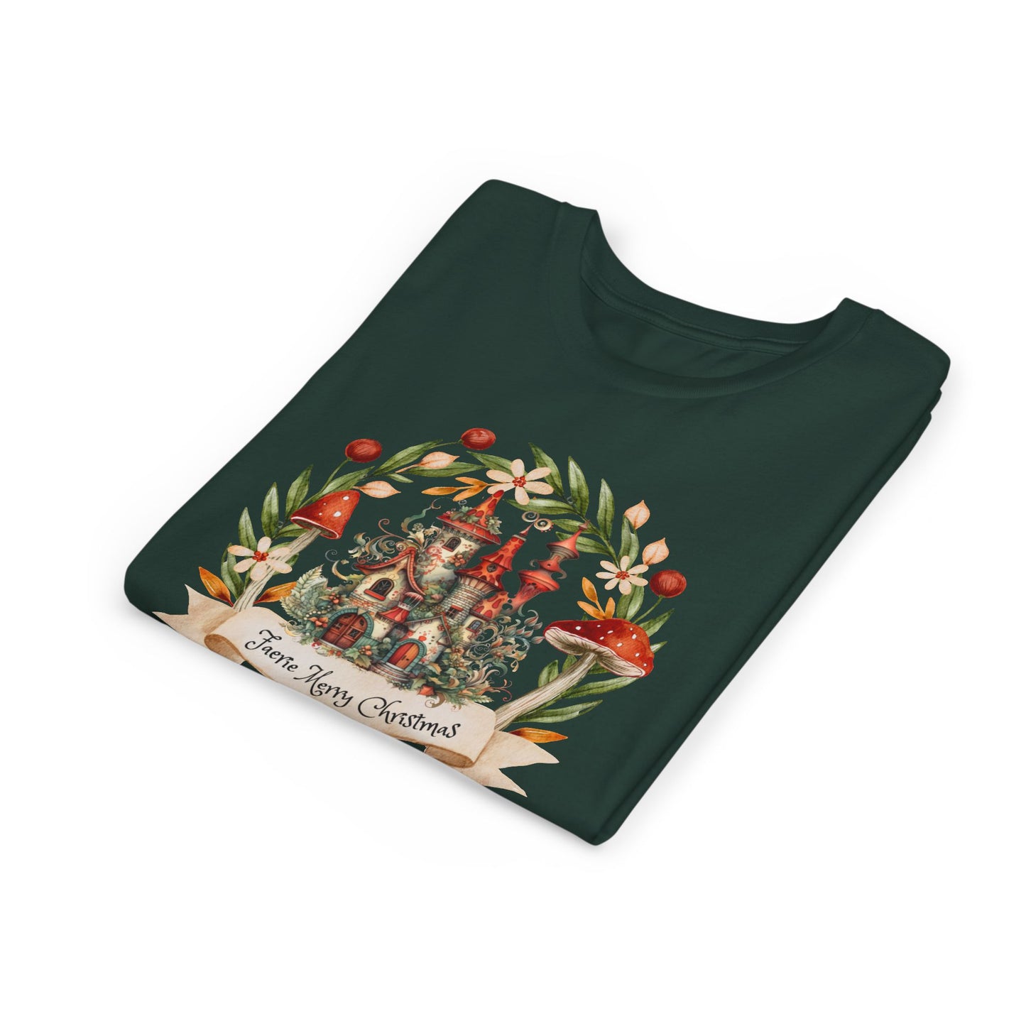 Kids' Fearie Merry Christmas Tee: Lightweight & Soft Short Sleeve Shirt with Custom Design