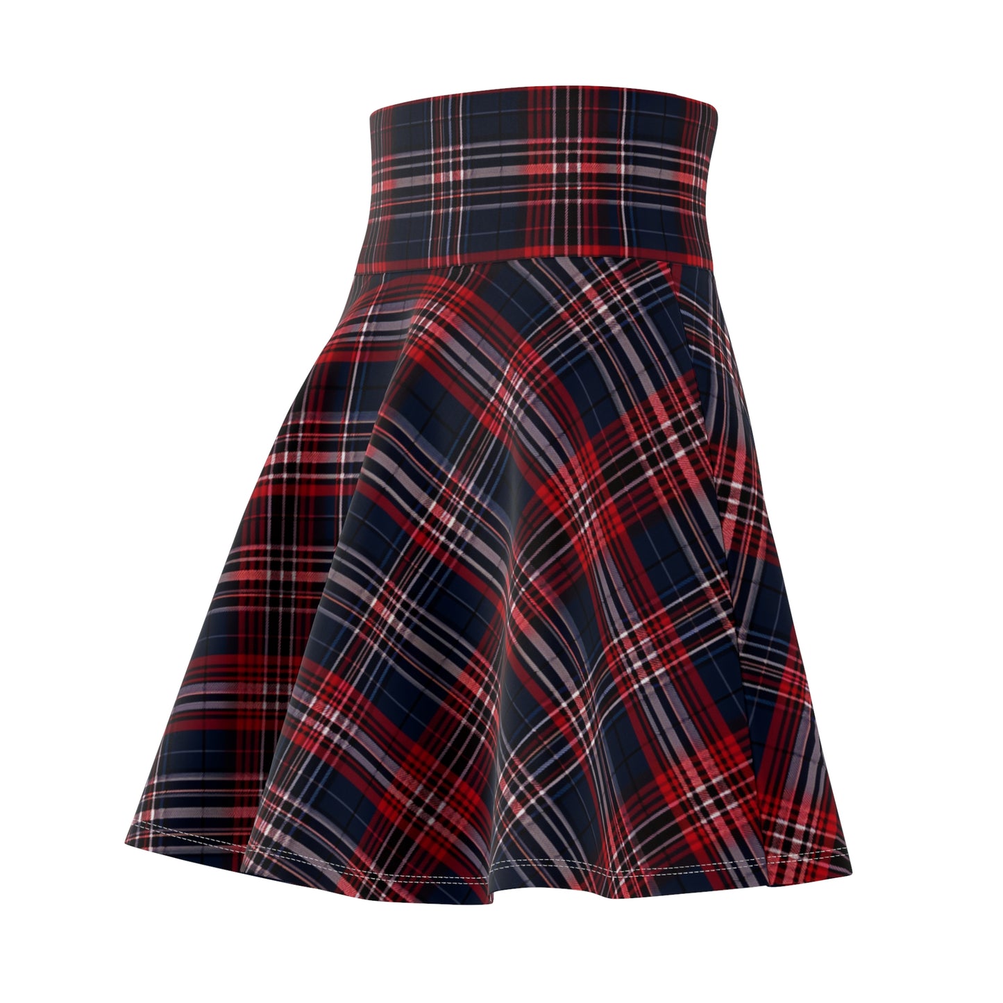 Classic Red Tartan Women's Skater Skirt - Made in the USA