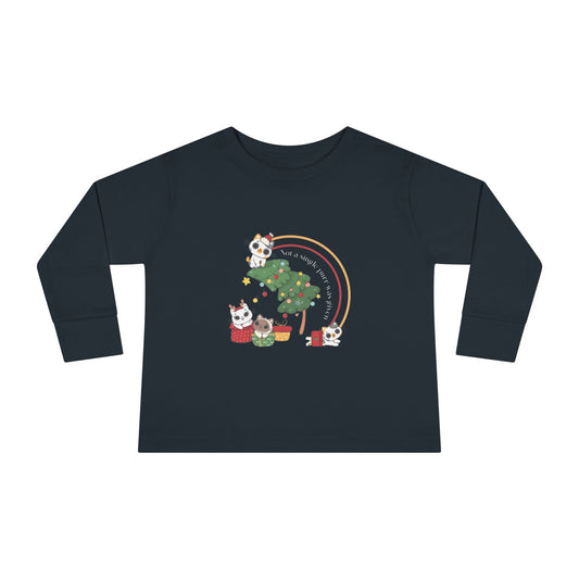 Crazy Christmas Cat Youth Long Sleeve Tee - Holiday Kids Fashion