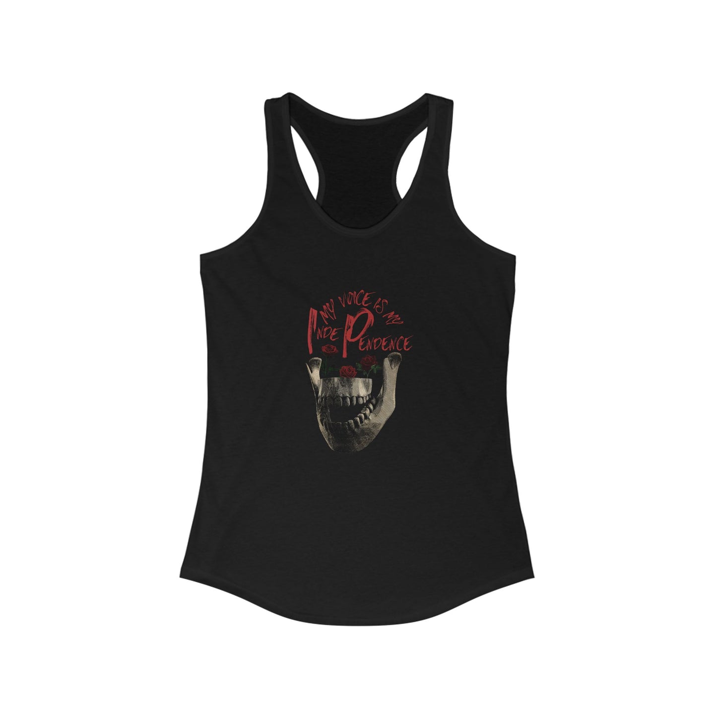 Unleash Your Voice: Ideal Racerback Tank for Women - Skull Print