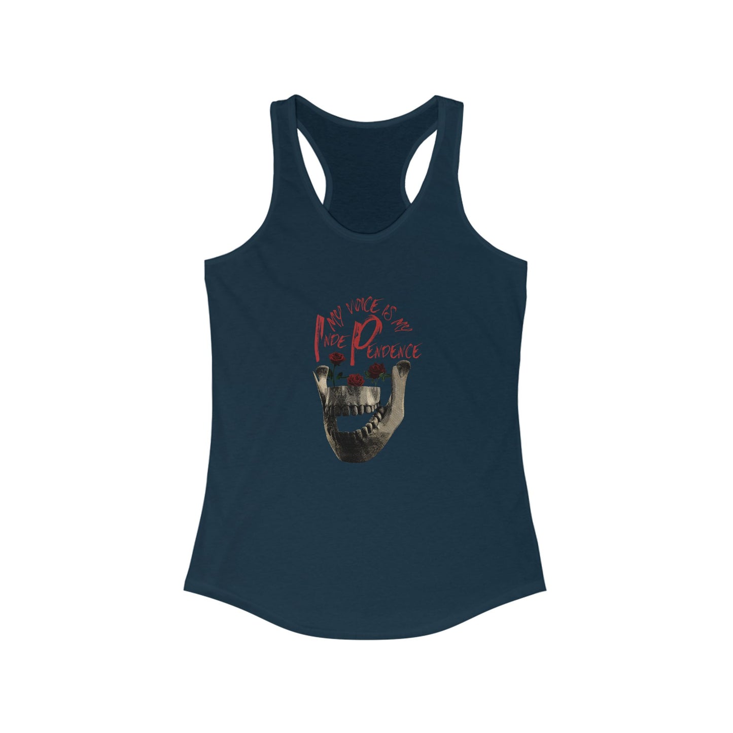 Unleash Your Voice: Ideal Racerback Tank for Women - Skull Print
