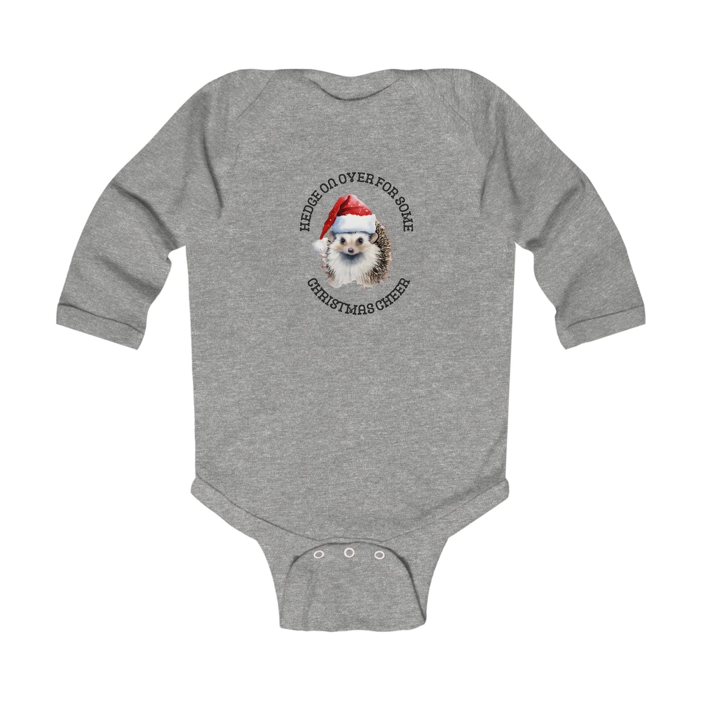 Adorable Christmas Hedgehog Infant Long Sleeve Bodysuit