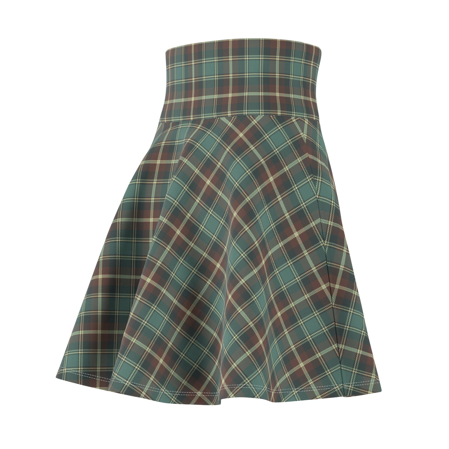 Clover Tartan Women's Skater Skirt - Cozy, Soft, and Versatile - Perfect for Everyday Wear