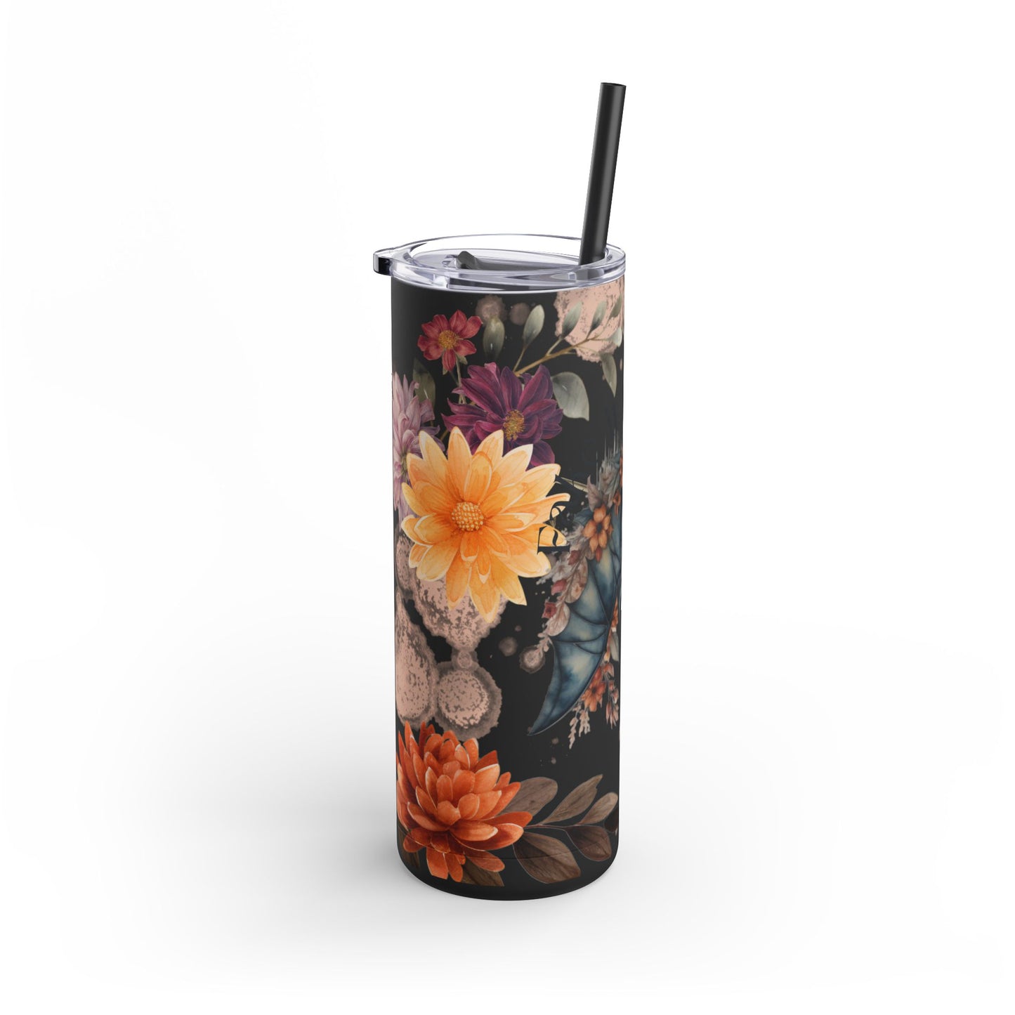Stay Cool with our 20oz Fake it Floral Bats Skinny Tumbler - Cold for 24h