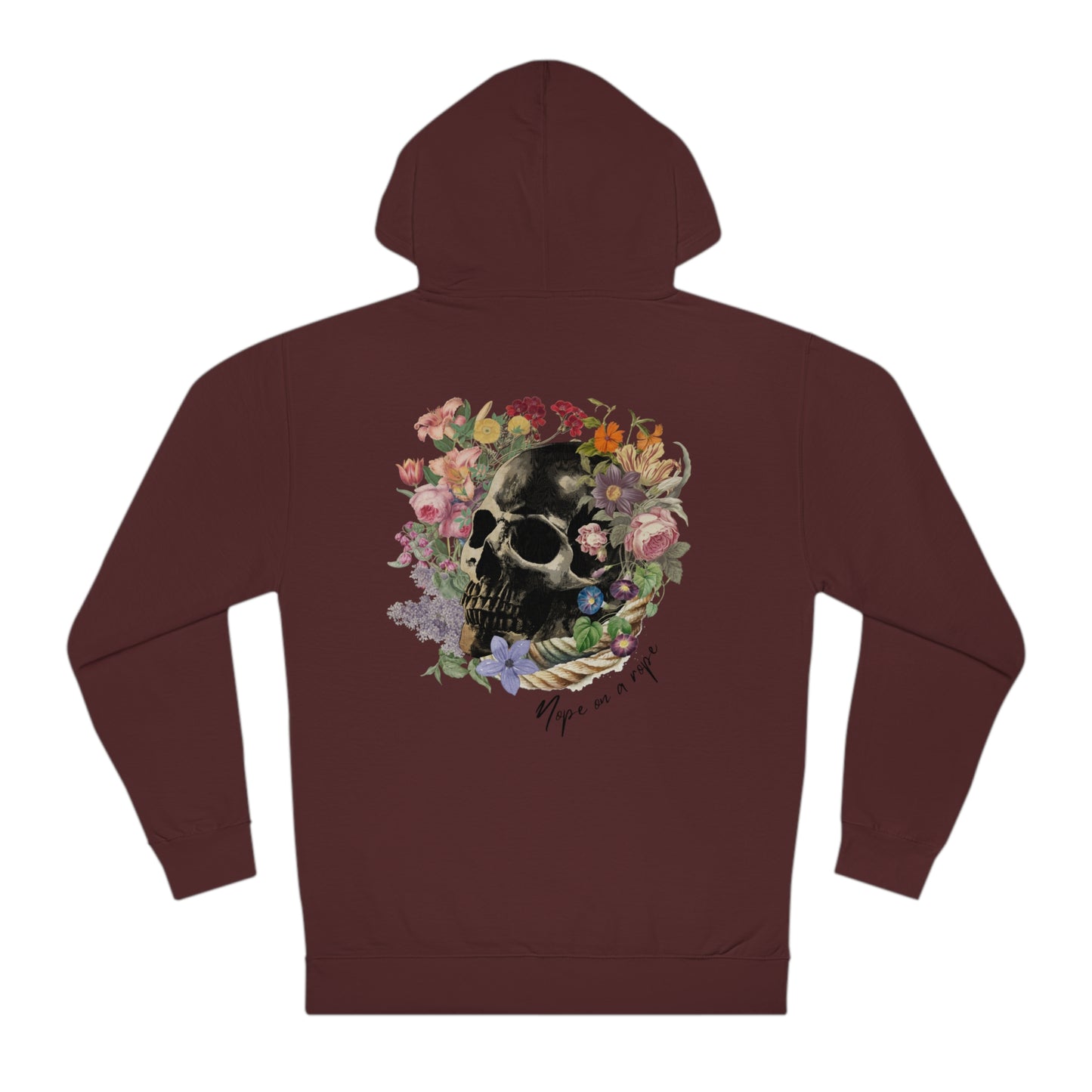 Nope Floral Skull Unisex Hooded Sweatshirt