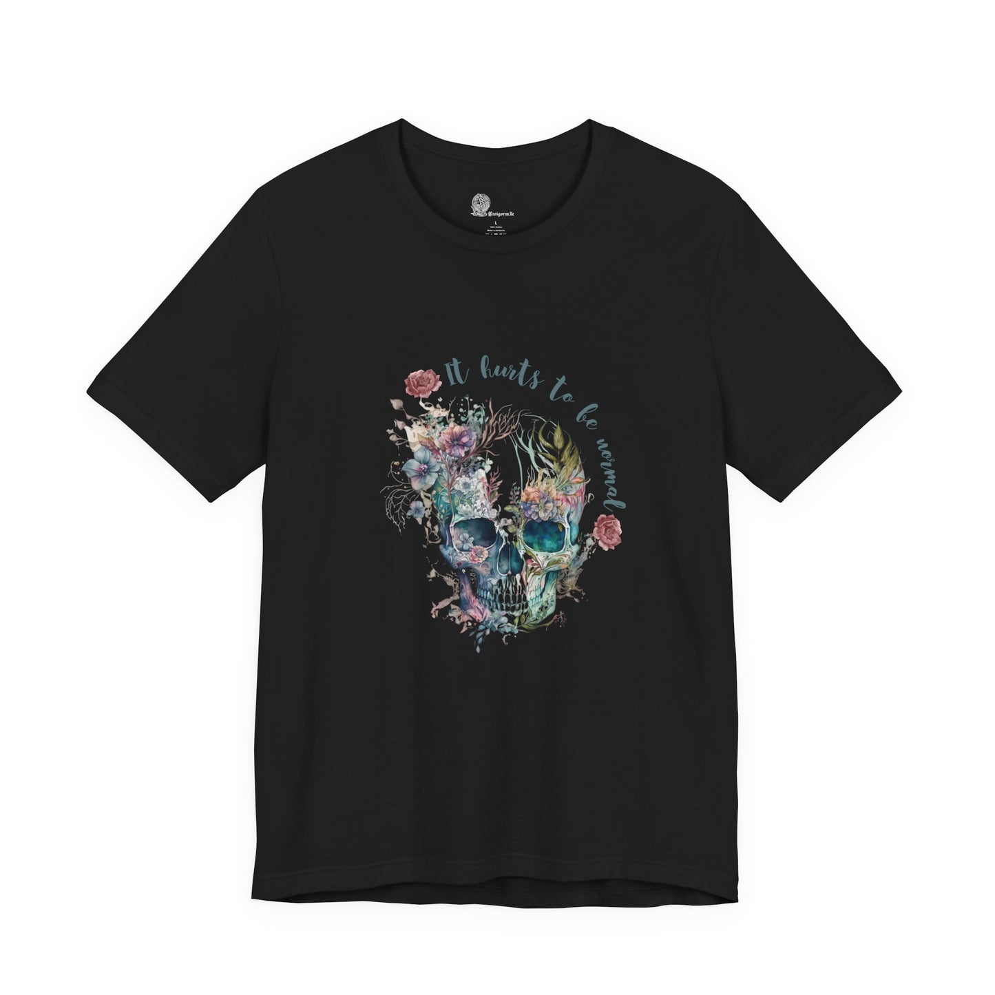 Skull with Flowers Tee | It Wants to Be Strong, Floral Watercolor Skull