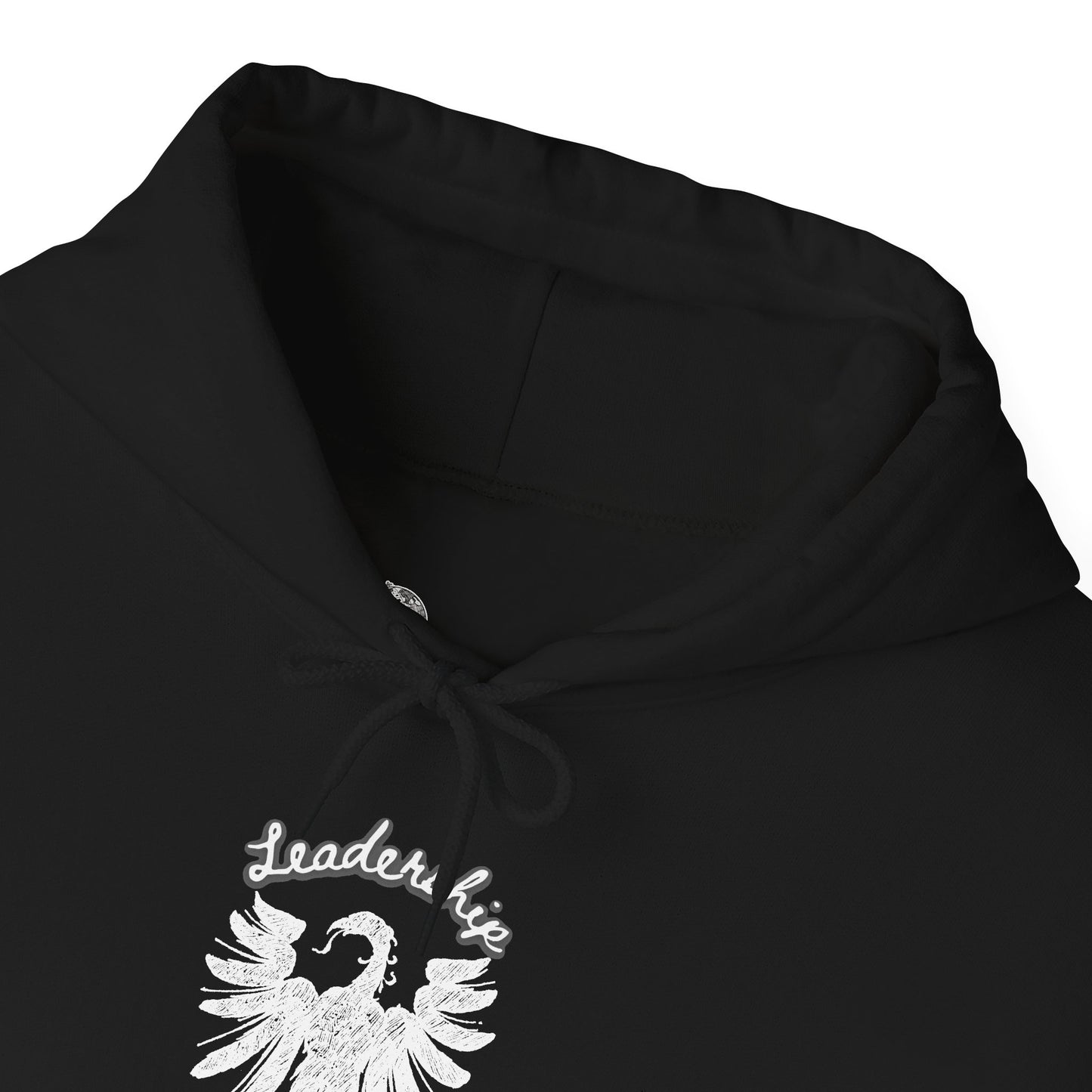 Black Heraldic Eagle crest Hoodie | Inspirational back text hoodie