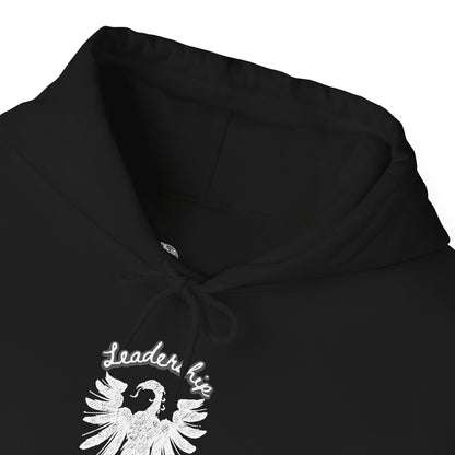 Black Heraldic Eagle crest Hoodie | Inspirational back text hoodie