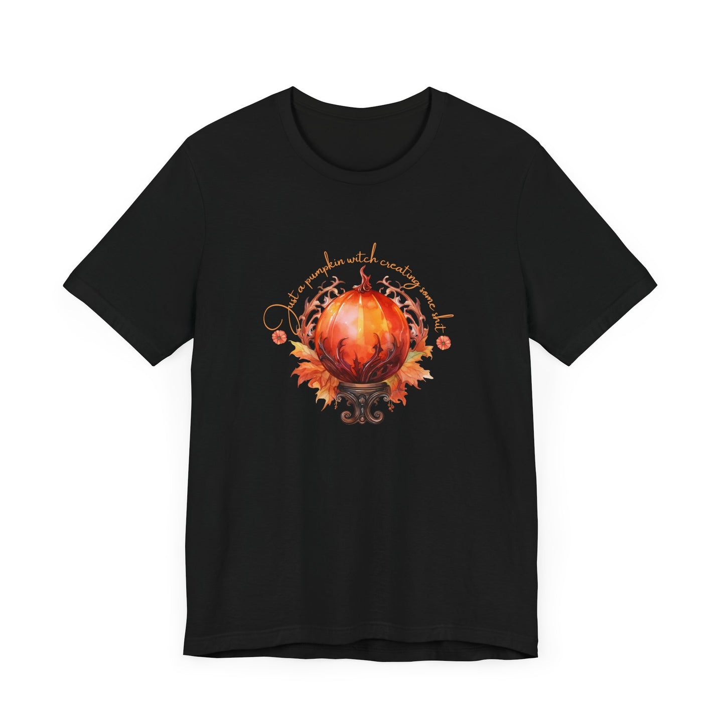 Halloween Pumpkin Witch Vibes Tee - Unisex Jersey Short Sleeve, Soft Cotton, Quality Print