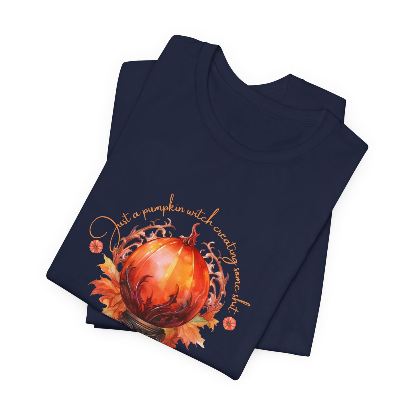 Halloween Pumpkin Witch Vibes Tee - Unisex Jersey Short Sleeve, Soft Cotton, Quality Print