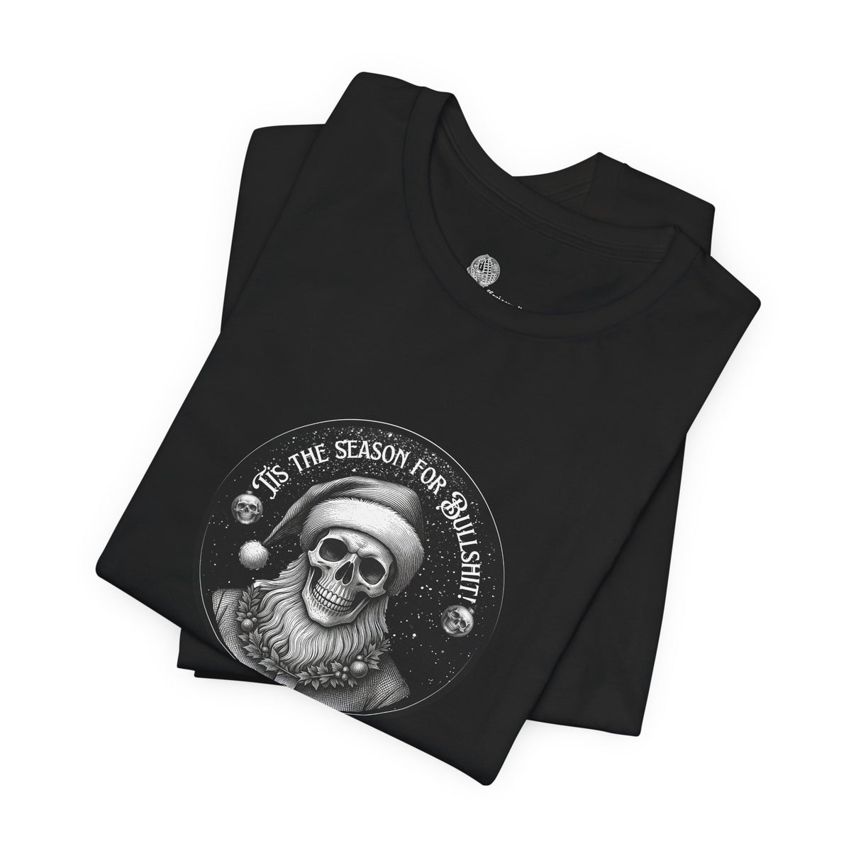Skull with Santa Hat tee | Christmas Skeleton Holiday Shirt