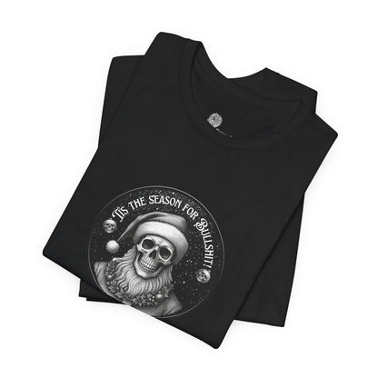 Skull with Santa Hat tee | Christmas Skeleton Holiday Shirt