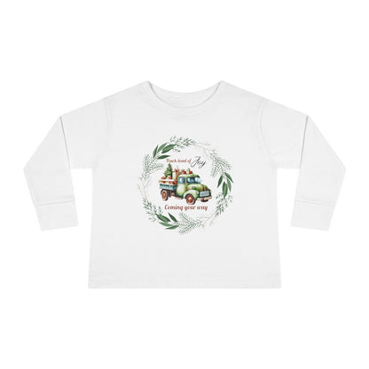 Truck Load of Joy Coming Your Way - Youth Long Sleeve Tee - Holiday Kids Fashion