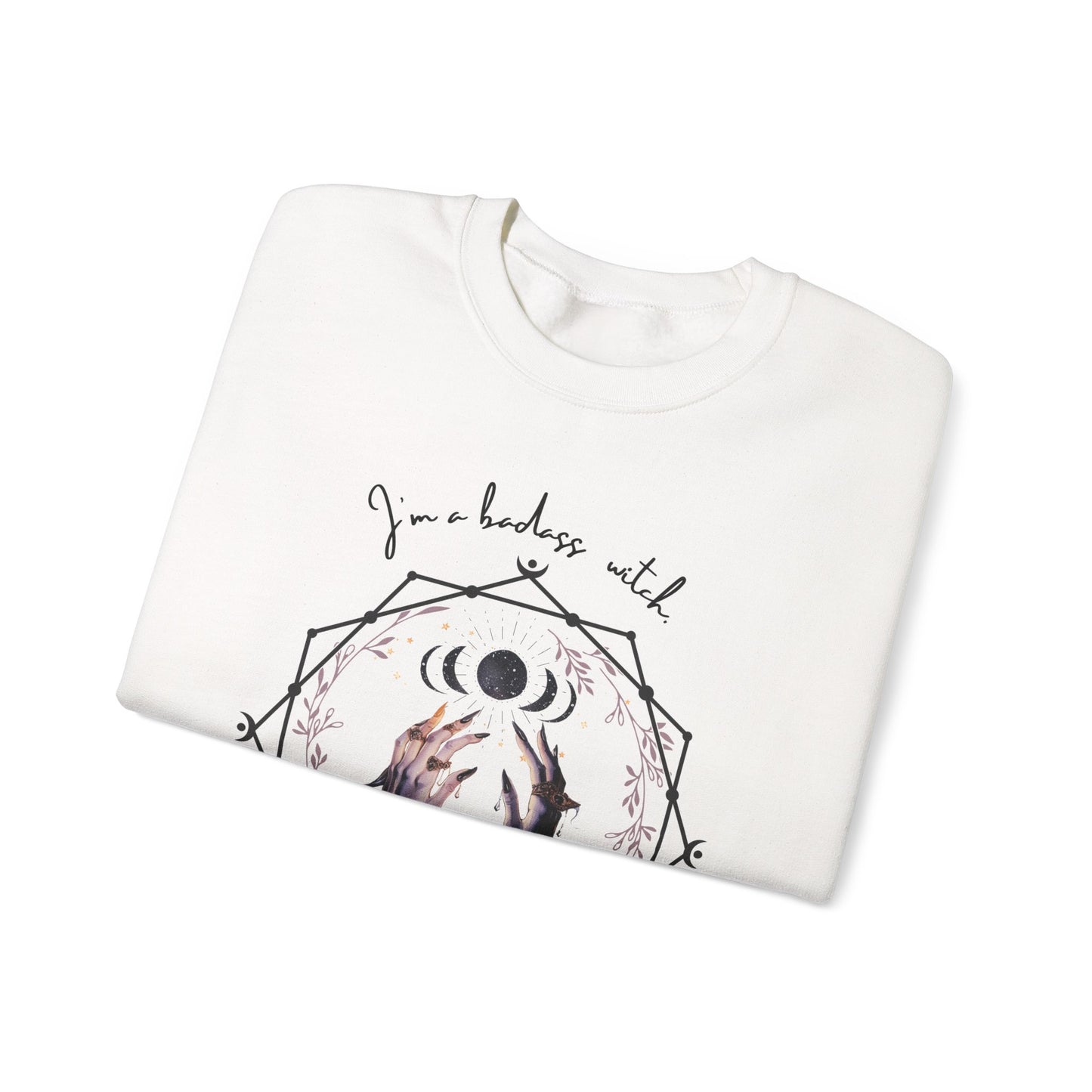 Witchy Crewneck Sweatshirt - "I'm a Badass Witch, It's a Force of Habit"