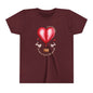 Valentine's Day Hot Air Balloon Youth Tee - Short Sleeve