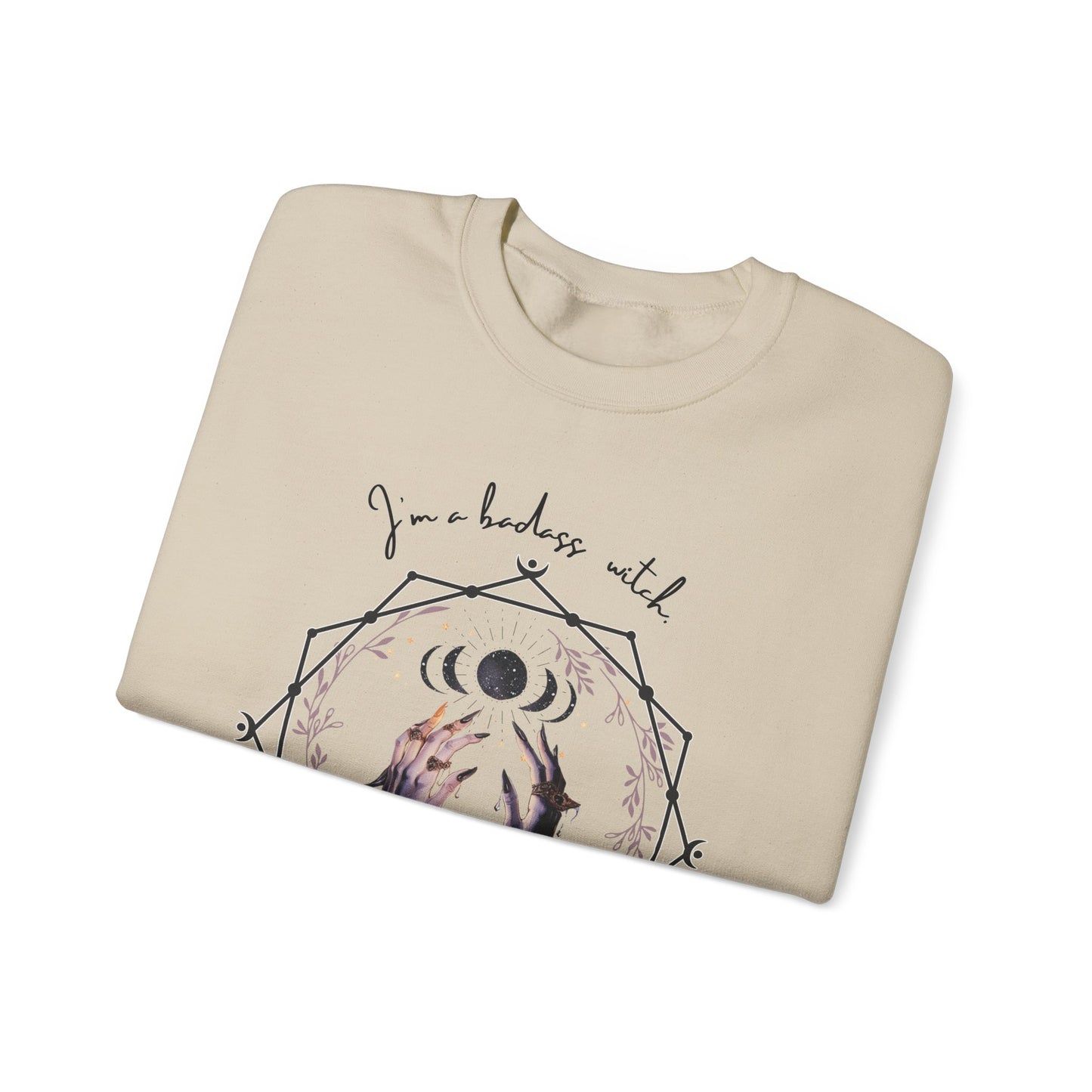 Witchy Crewneck Sweatshirt - "I'm a Badass Witch, It's a Force of Habit"