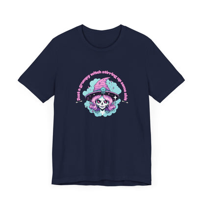 Lovable Grumpy Witch Tee - Comfy Short Sleeve Pastel Shirt