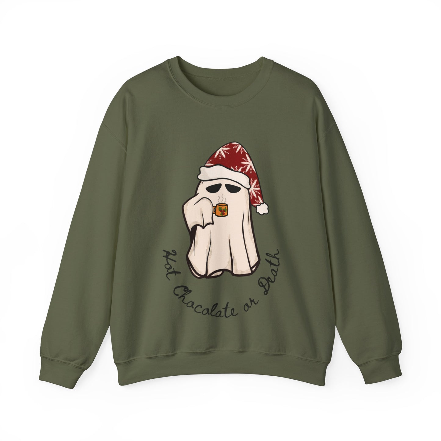 Stay Warm and Stylish with our Hot Chocolate or Death Crewneck Sweatshirt - Ethically Made in the USA