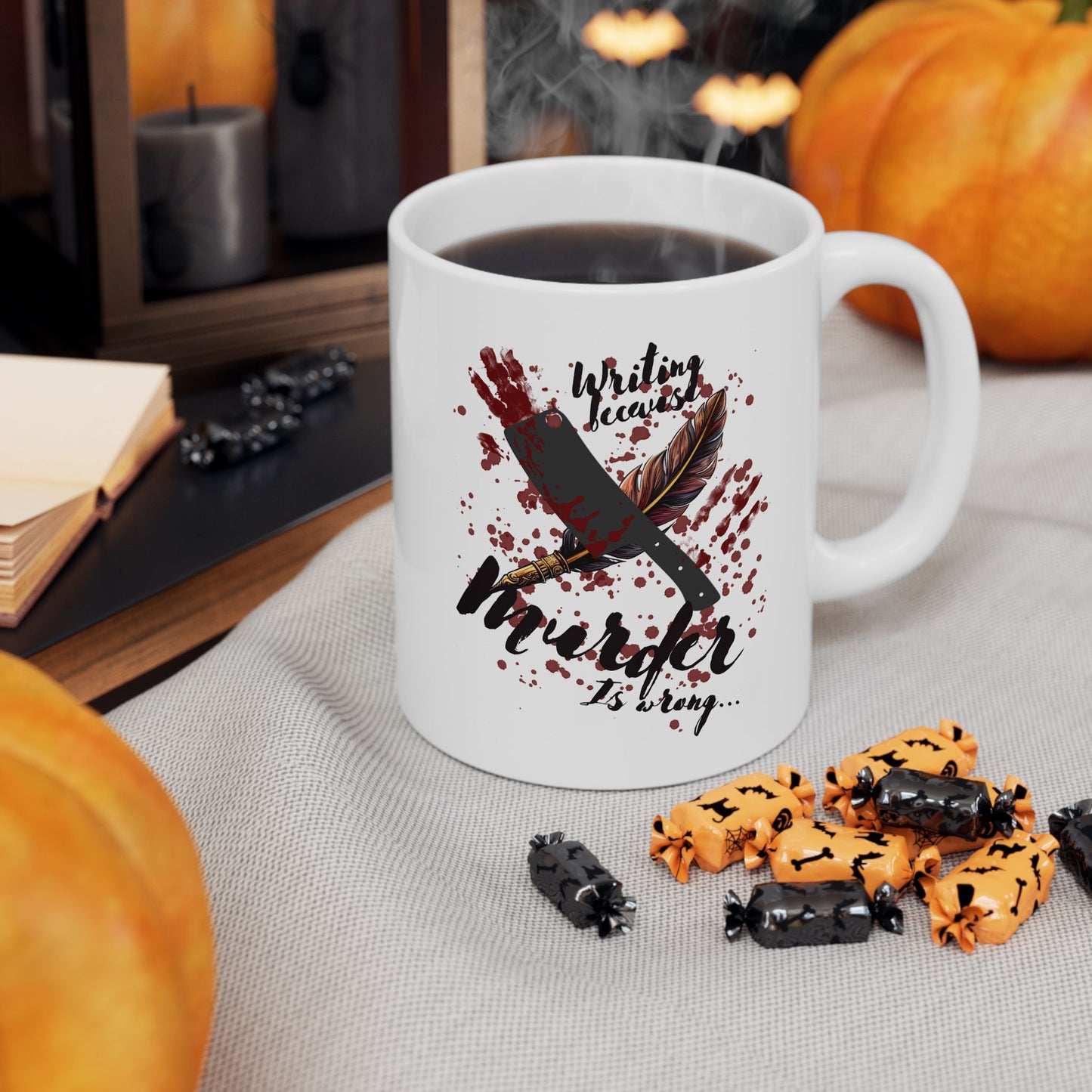 Horror Movie Vibe Coffee Mug | Personalized Motivation to Leap off Your Pages, 11 oz Ceramic Cup