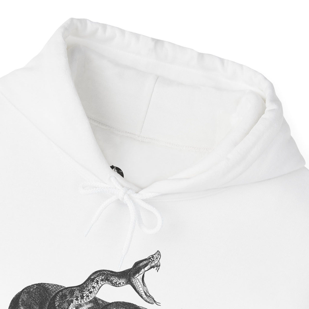 Coiled Rattlesnake Hoodie | Snake Illustration, Vintage Black Ink