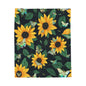Soft and Luxurious Sunflower and Luna Moth Velveteen Blanket - Perfect for Bringing the Outdoors In