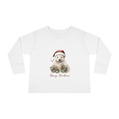 Get Festive for the Holidays with our Polar Bear Beary Christmas Long Sleeve Shirt - Great Gift for Kids