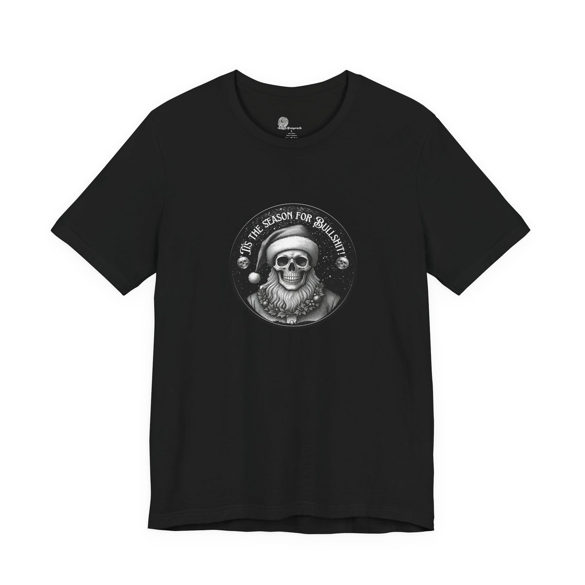 Skull with Santa Hat tee | Christmas Skeleton Holiday Shirt