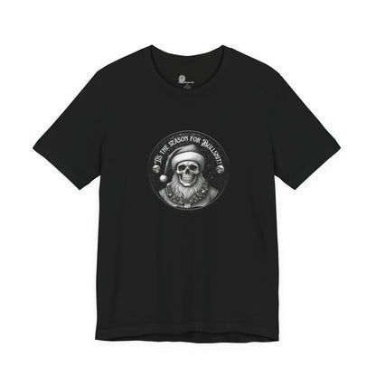 Skull with Santa Hat tee | Christmas Skeleton Holiday Shirt