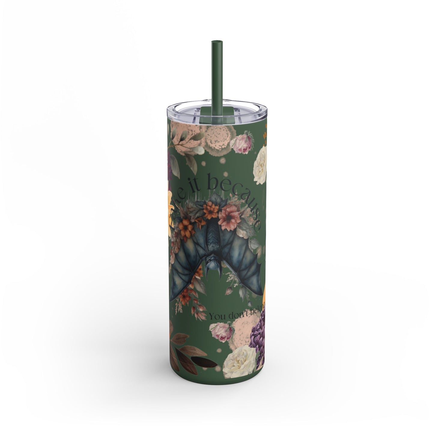 Stay Cool with our 20oz Fake it Floral Bats Skinny Tumbler - Cold for 24h