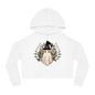 Upgrade Your Daily Style with our Retro Ghost Womens Cropped Hooded Sweatshirt - Trendy and Soft