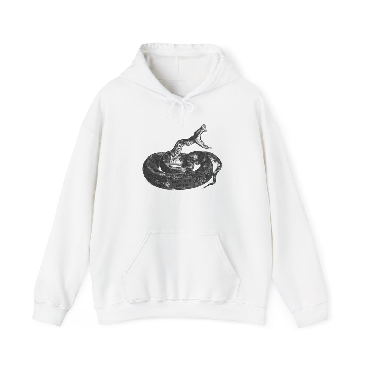 Coiled Rattlesnake Hoodie | Snake Illustration, Vintage Black Ink
