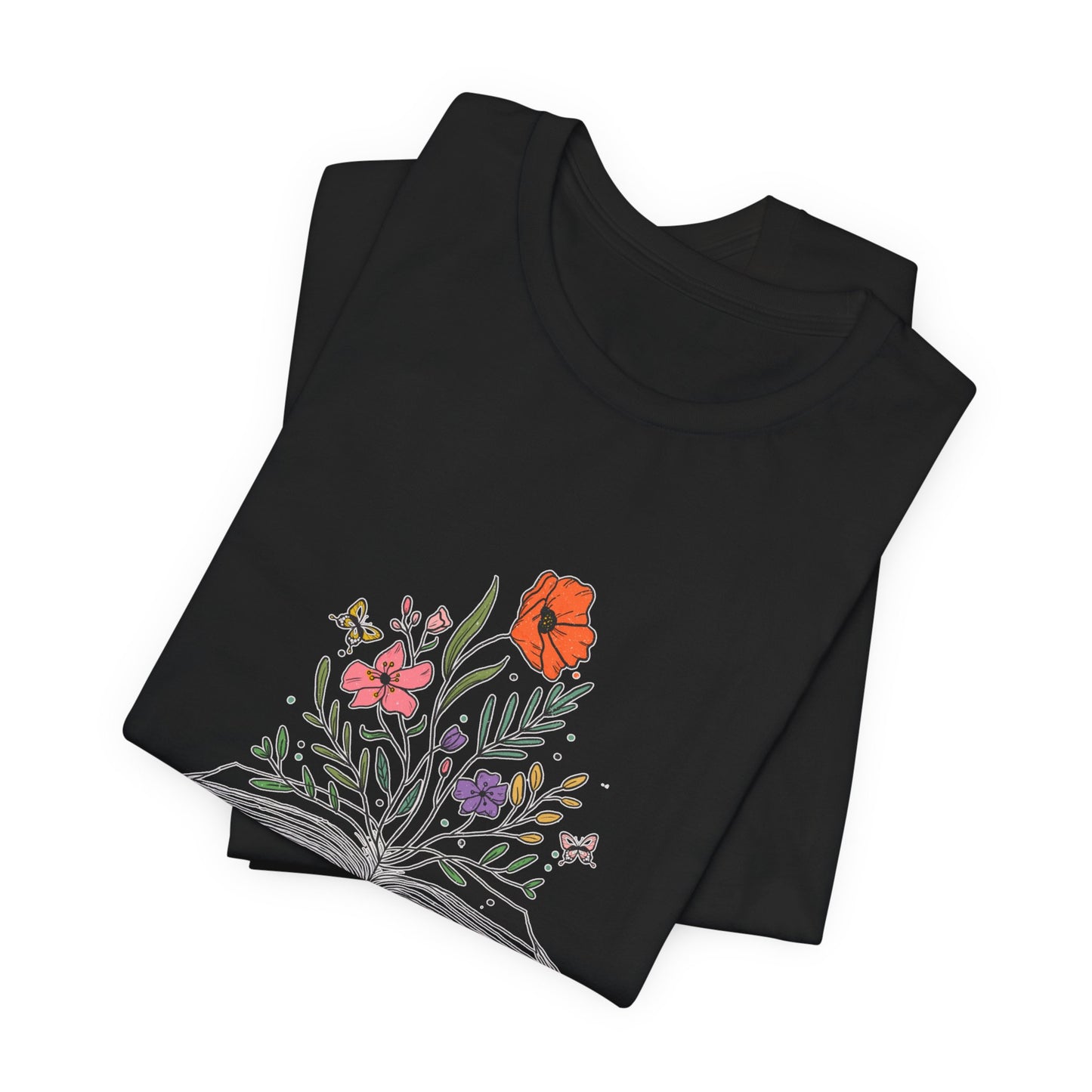 Knowledge Blossoms Tee | Book Lover's Unisex T-Shirt | Floral Design