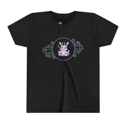Pastel Jackalope with Crystals Youth Tee | Cute Cryptid Design