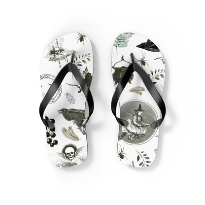 Magic Underfoot: Witch Cauldron Design Flip Flops for All-day Comfort