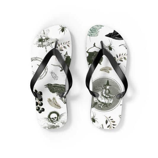 Magic Underfoot: Witch Cauldron Design Flip Flops for All-day Comfort