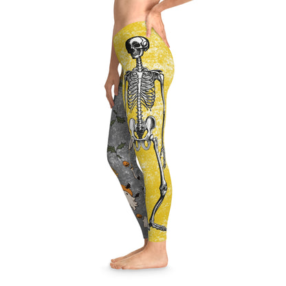 Skeleton retro ghost Stretchy Leggings (AOP)