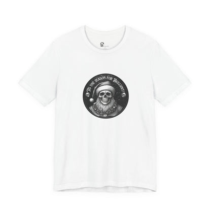 Skull with Santa Hat tee | Christmas Skeleton Holiday Shirt