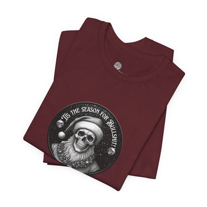 Skull with Santa Hat tee | Christmas Skeleton Holiday Shirt