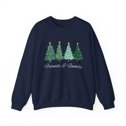 Four Friends and Family Christmas Trees Unisex Heavy Blend Crewneck Sweatshirt - Cozy Comfort for the Colder Months