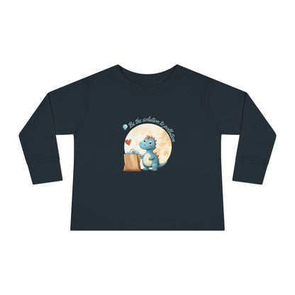 Recycling Dinosaur Love Toddler Long Sleeve Tee – Be the Solution to Pollution!