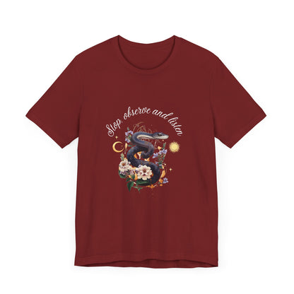 Stay Stylish and Eco-Friendly: Unisex Tee with Snake Design