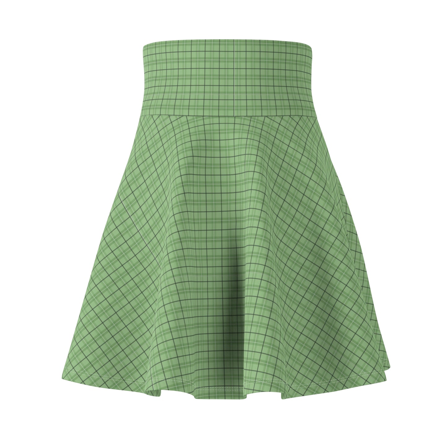 Lucky and Stylish: Four Leaf Clover Tartan Women's Skater Skirt on Croigormllc.com