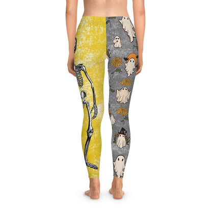 Skeleton retro ghost Stretchy Leggings (AOP)