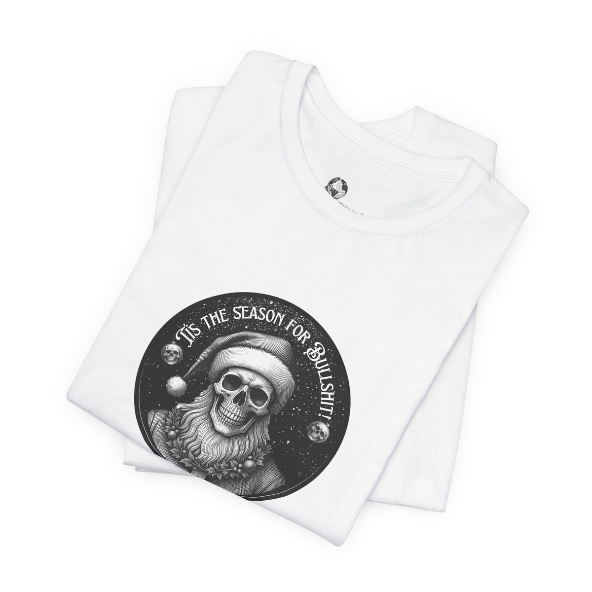 Skull with Santa Hat tee | Christmas Skeleton Holiday Shirt