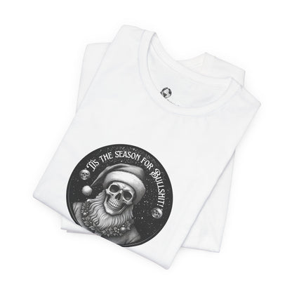 Skull with Santa Hat tee | Christmas Skeleton Holiday Shirt