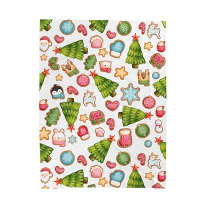 Soft and Warm Velveteen Christmas Cookie Blanket for Kids - Add a Personal Touch - Perfect Holiday Gift