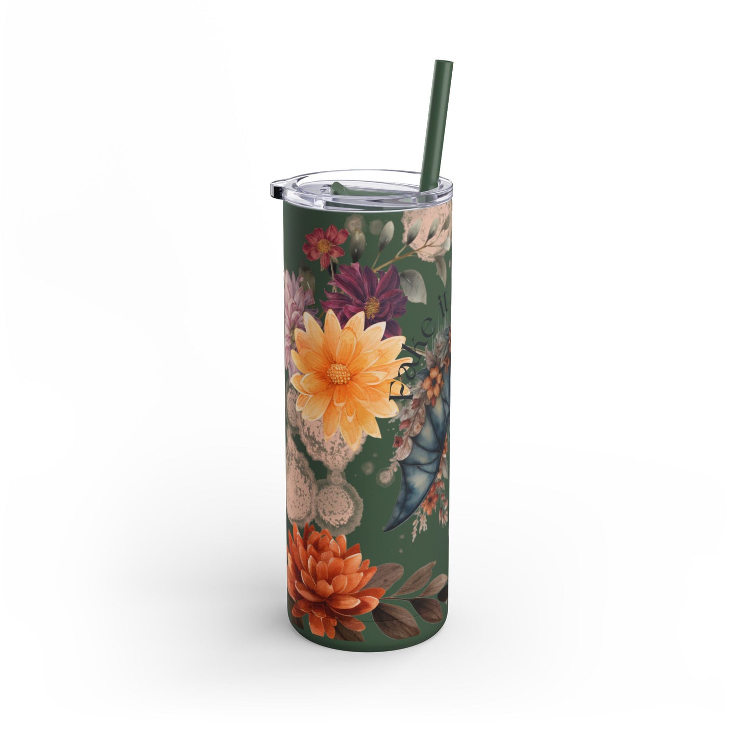 Stay Cool with our 20oz Fake it Floral Bats Skinny Tumbler - Cold for 24h